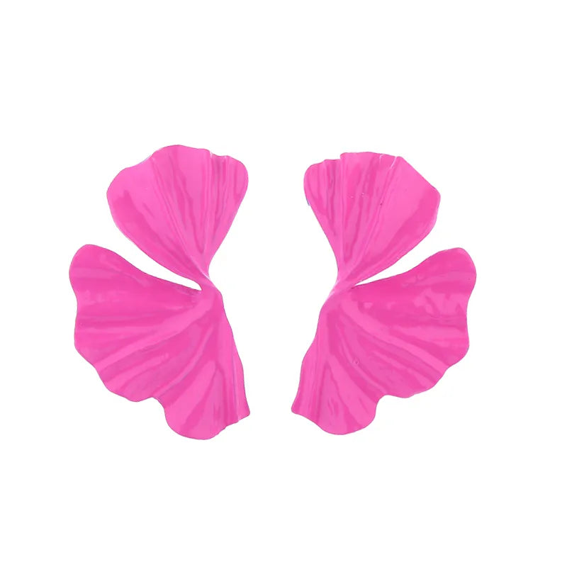 1 Pair Cute Pastoral Ginkgo Leaf Stoving Varnish Alloy Drop Earrings