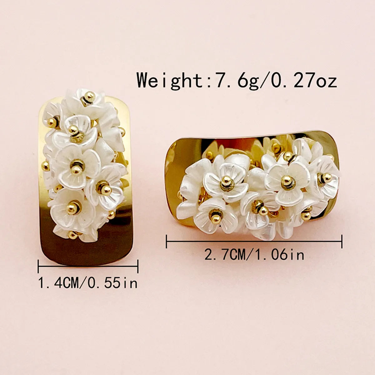 1 Pair Cute Romantic Sweet Flower Plating 304 Stainless Steel Ear Studs