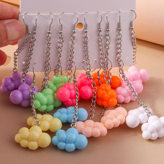 1 Pair Cute Round Zinc Alloy Drop Earrings