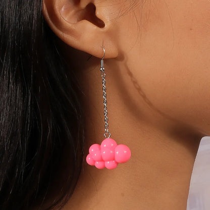 1 Pair Cute Round Zinc Alloy Drop Earrings