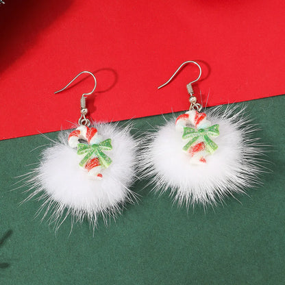 1 Pair Cute Santa Claus Bell Elk Arylic Drop Earrings