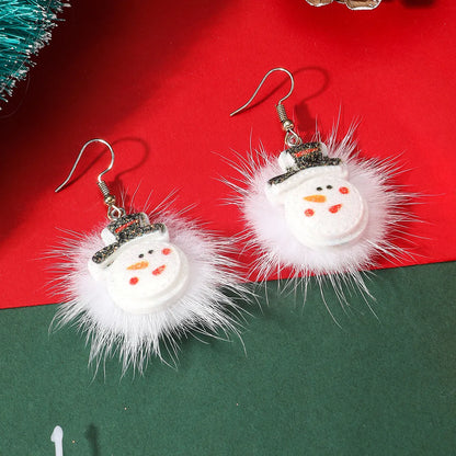 1 Pair Cute Santa Claus Bell Elk Arylic Drop Earrings