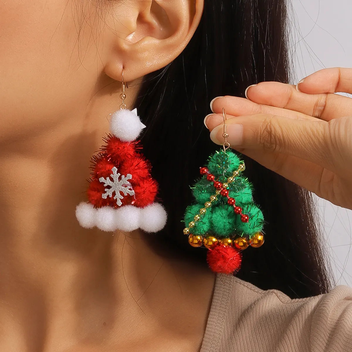 1 Pair Cute Santa Claus Zinc Alloy Drop Earrings