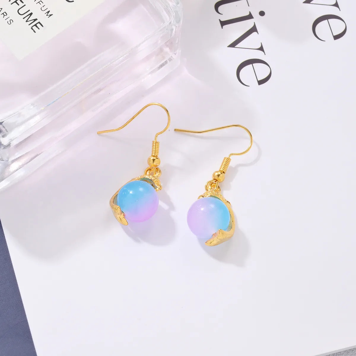 1 Pair Cute Shiny Animal Asymmetrical Alloy Drop Earrings