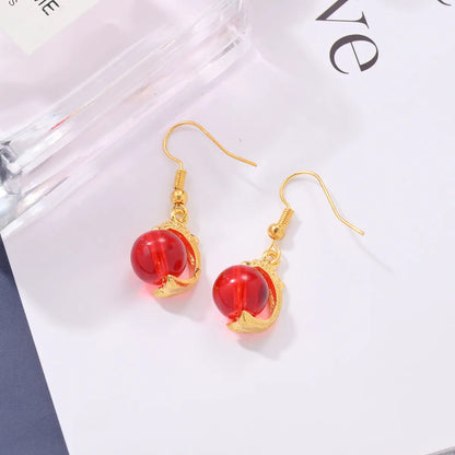 1 Pair Cute Shiny Animal Asymmetrical Alloy Drop Earrings