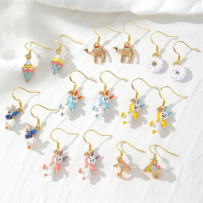 1 Pair Cute Simple Style Animal Alloy Drop Earrings