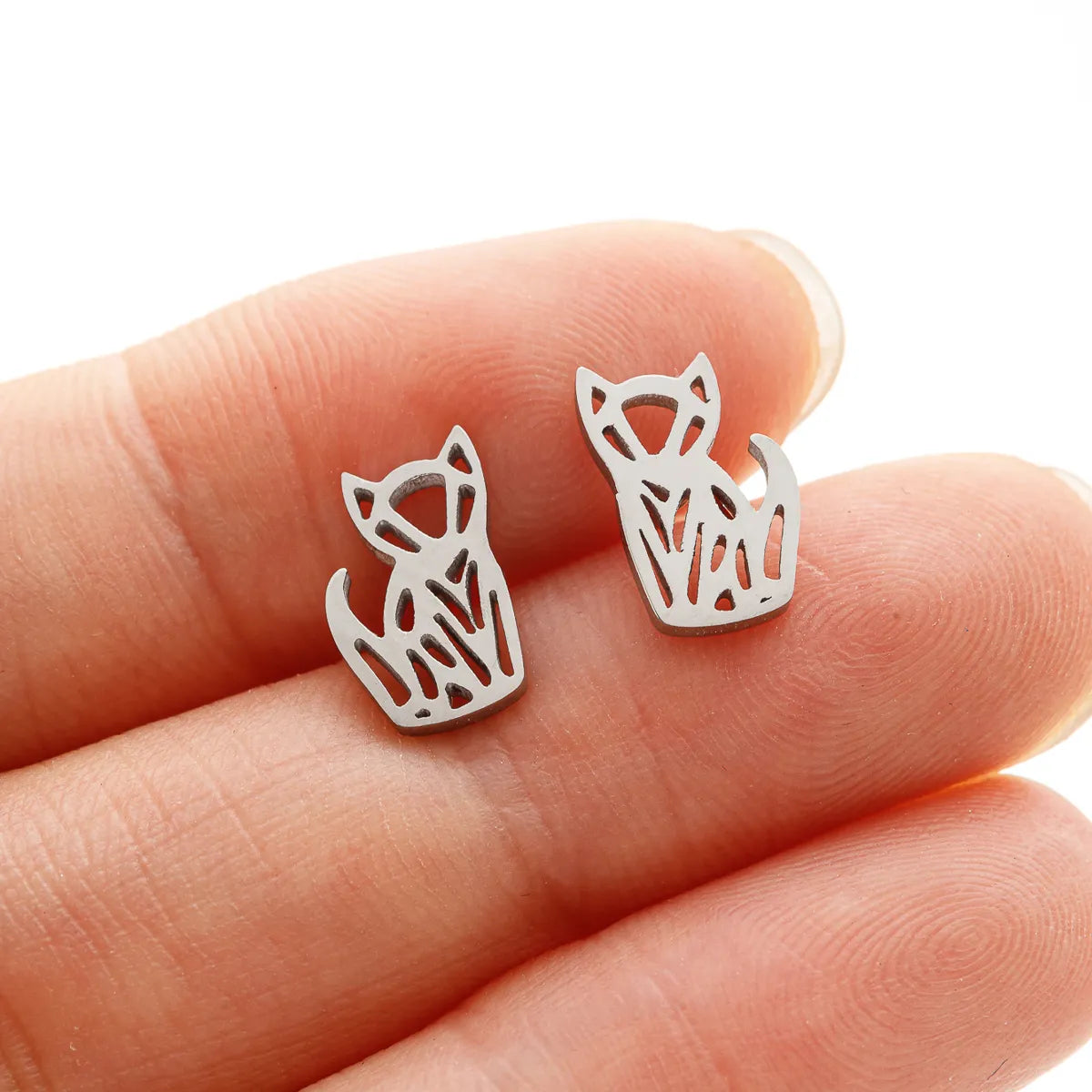 1 Pair Cute Simple Style Animal Notes Polishing 304 Stainless Steel 18K Gold Plated Ear Studs