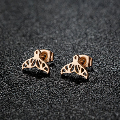 1 Pair Cute Simple Style Animal Notes Polishing 304 Stainless Steel 18K Gold Plated Ear Studs