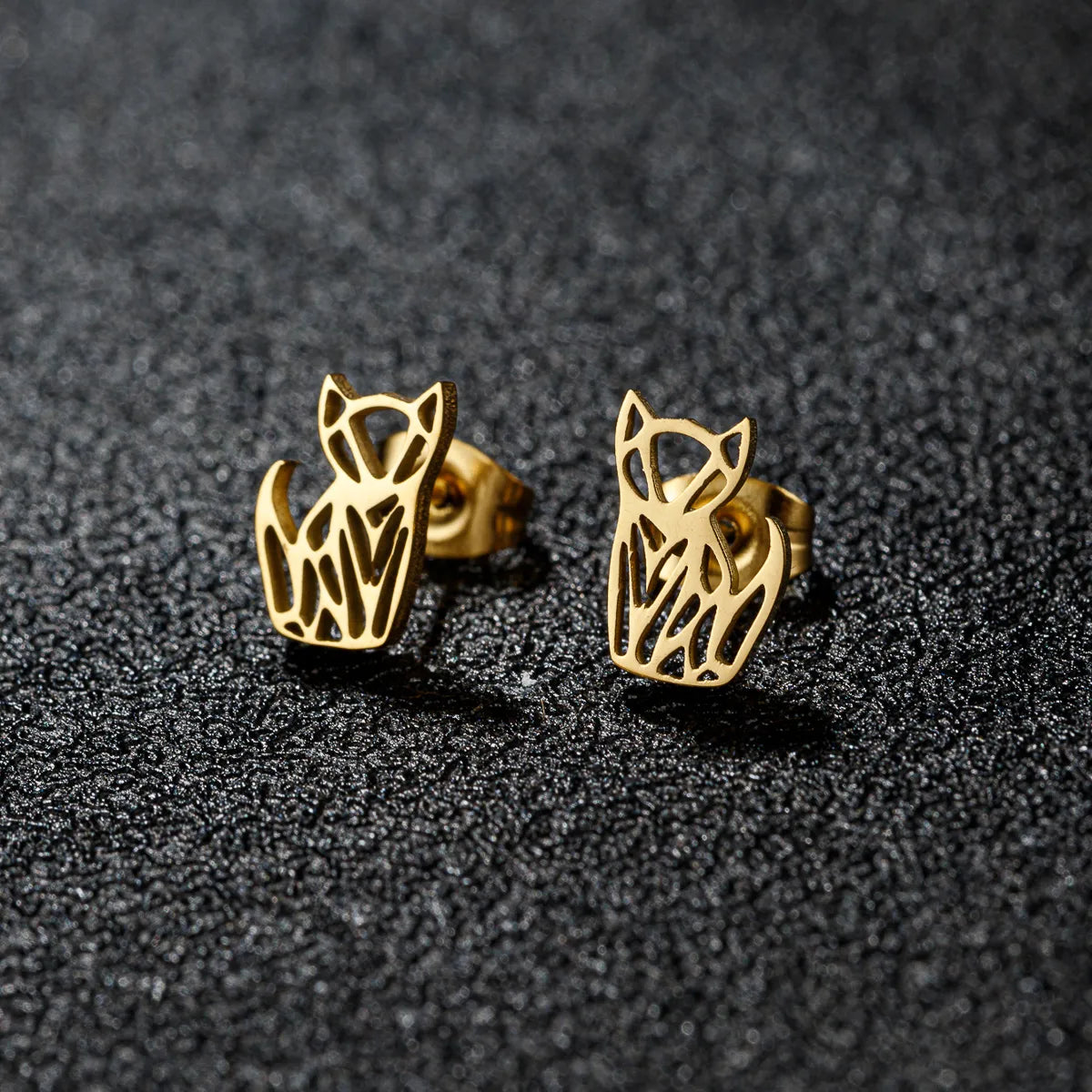 1 Pair Cute Simple Style Animal Notes Polishing 304 Stainless Steel 18K Gold Plated Ear Studs