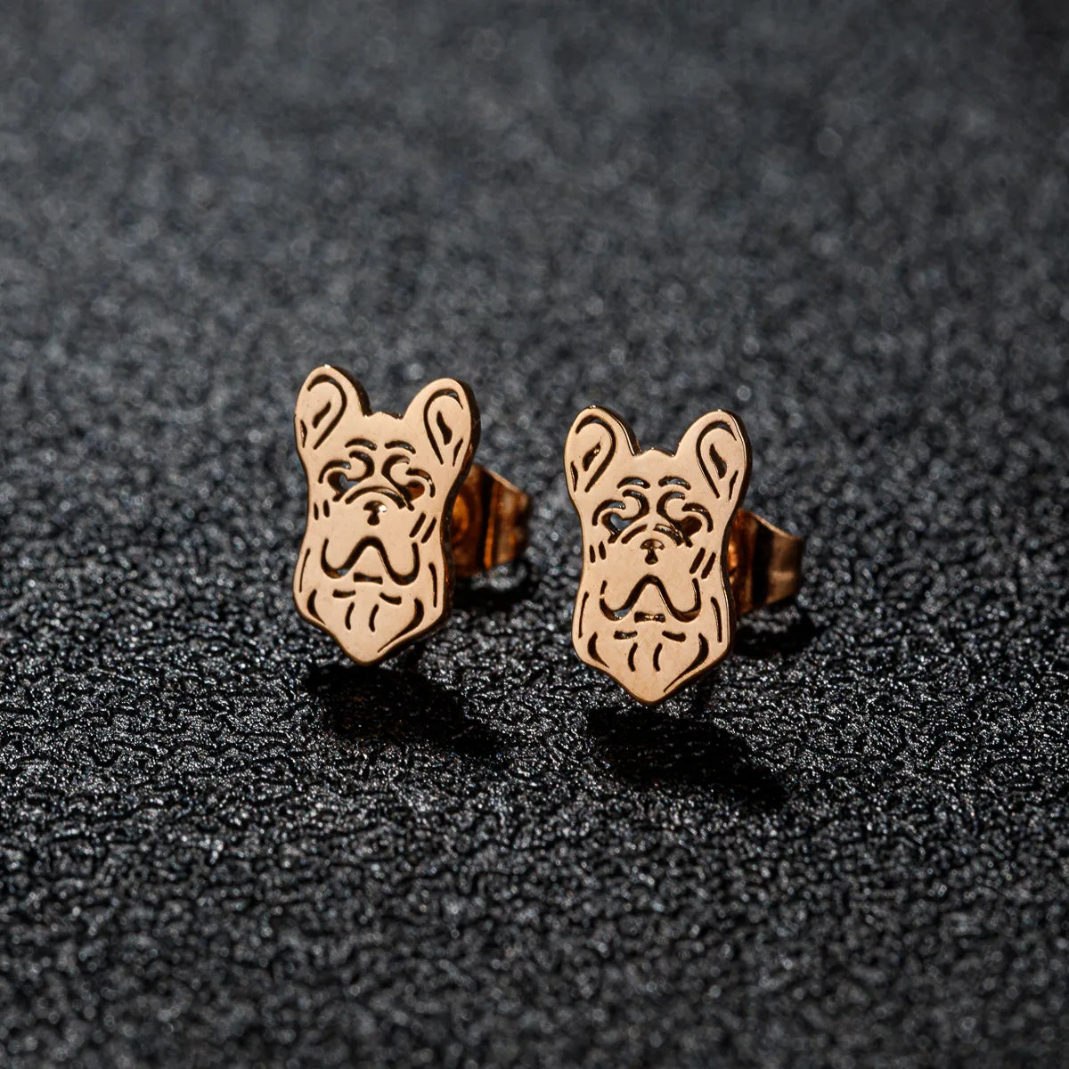 1 Pair Cute Simple Style Animal Notes Polishing 304 Stainless Steel 18K Gold Plated Ear Studs