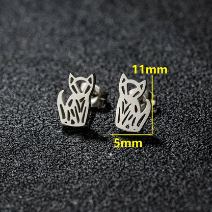 1 Pair Cute Simple Style Animal Notes Polishing 304 Stainless Steel 18K Gold Plated Ear Studs