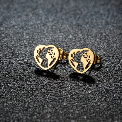 1 Pair Cute Simple Style Animal Notes Polishing 304 Stainless Steel 18K Gold Plated Ear Studs