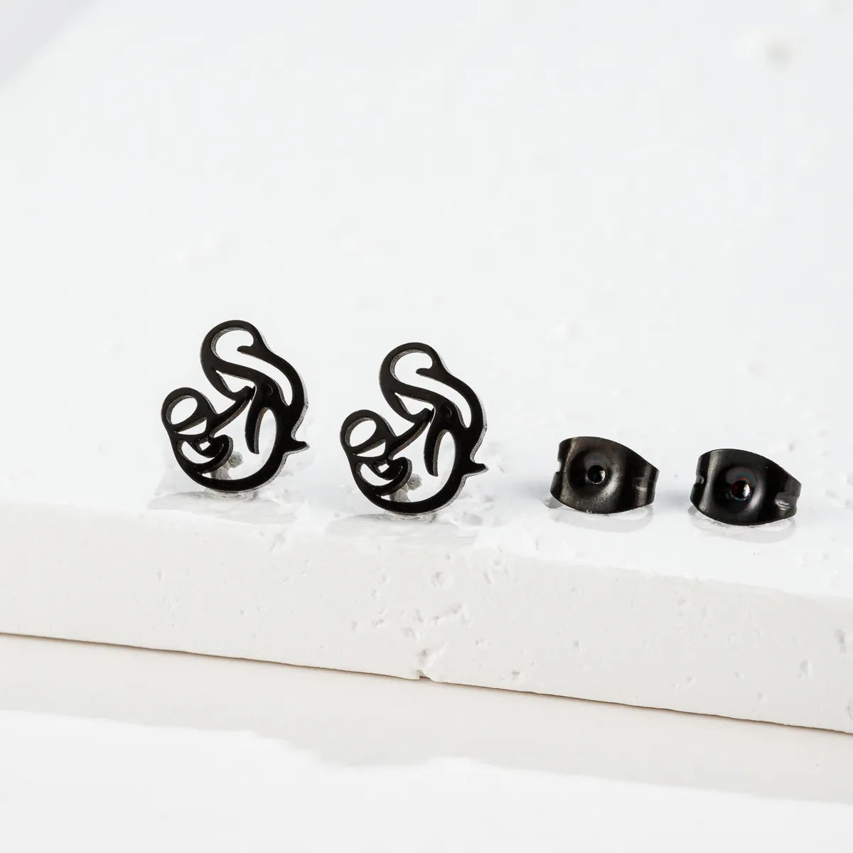 1 Pair Cute Simple Style Animal Notes Polishing 304 Stainless Steel 18K Gold Plated Ear Studs