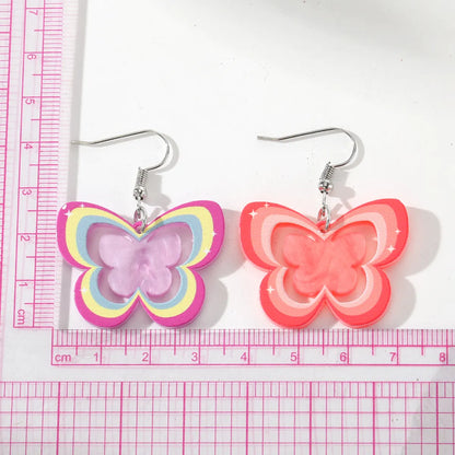 1 Pair Cute Simple Style Butterfly Arylic Alloy Resin Drop Earrings