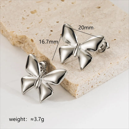 1 Pair Cute Simple Style Butterfly Plating 304 Stainless Steel 18K Gold Plated Ear Studs