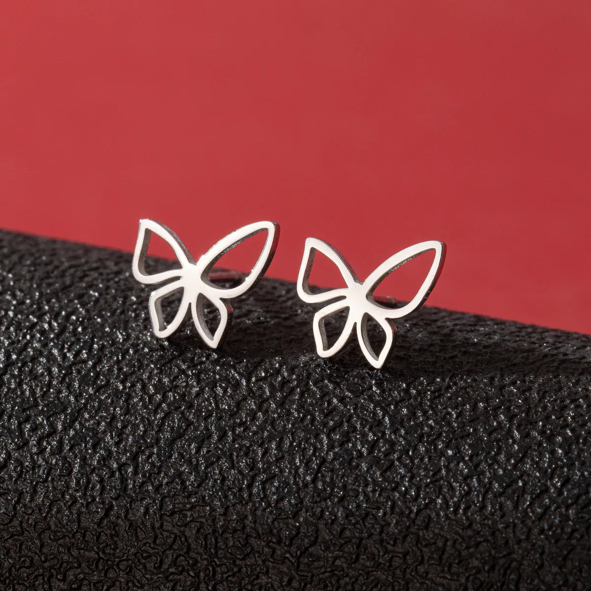 1 Pair Cute Simple Style Butterfly Polishing 304 Stainless Steel 18K Gold Plated Ear Studs