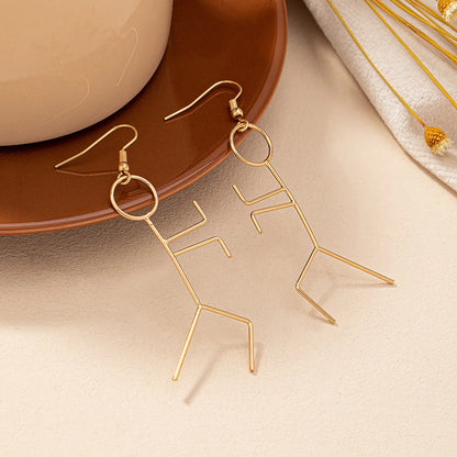 1 Pair Cute Simple Style Cartoon Character Plating Alloy Drop Earrings