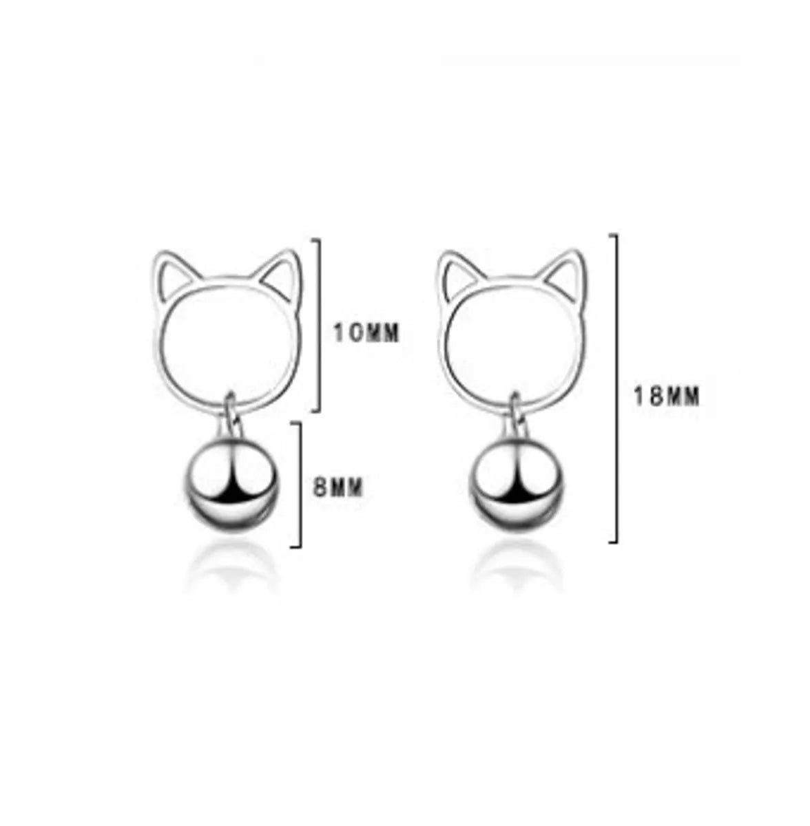 1 Pair Cute Simple Style Cat Plating Hollow Out Copper White Gold Plated Drop Earrings