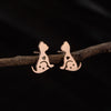 1 Pair Cute Simple Style Cat Polishing 304 Stainless Steel 18K Gold Plated Ear Studs