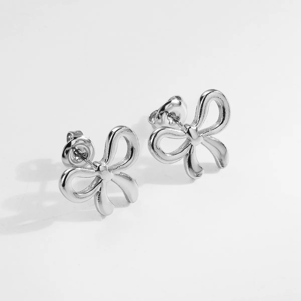 1 Pair Cute Simple Style Classic Style Bow Knot Plating Stainless Steel 18k Gold Plated Ear Studs