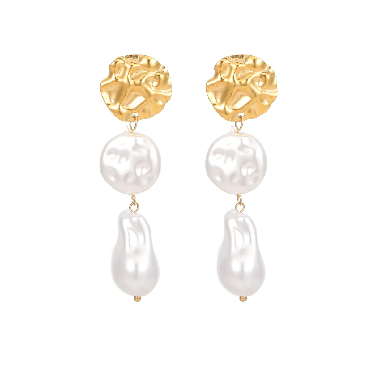 1 Pair Cute Simple Style Classic Style Moon Plating Stainless Steel Titanium Steel Gold Plated Drop Earrings