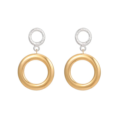 1 Pair Cute Simple Style Classic Style Moon Plating Stainless Steel Titanium Steel Gold Plated Drop Earrings