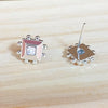 1 Pair Cute Simple Style Commute Square Plating Inlay Copper Zircon 18K Gold Plated Ear Studs