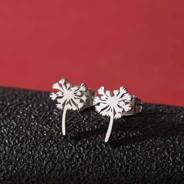 1 Pair Cute Simple Style Dandelion Polishing 304 Stainless Steel 18K Gold Plated Ear Studs