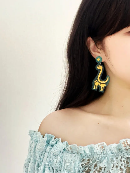 1 Pair Cute Simple Style Dinosaur Arylic Drop Earrings