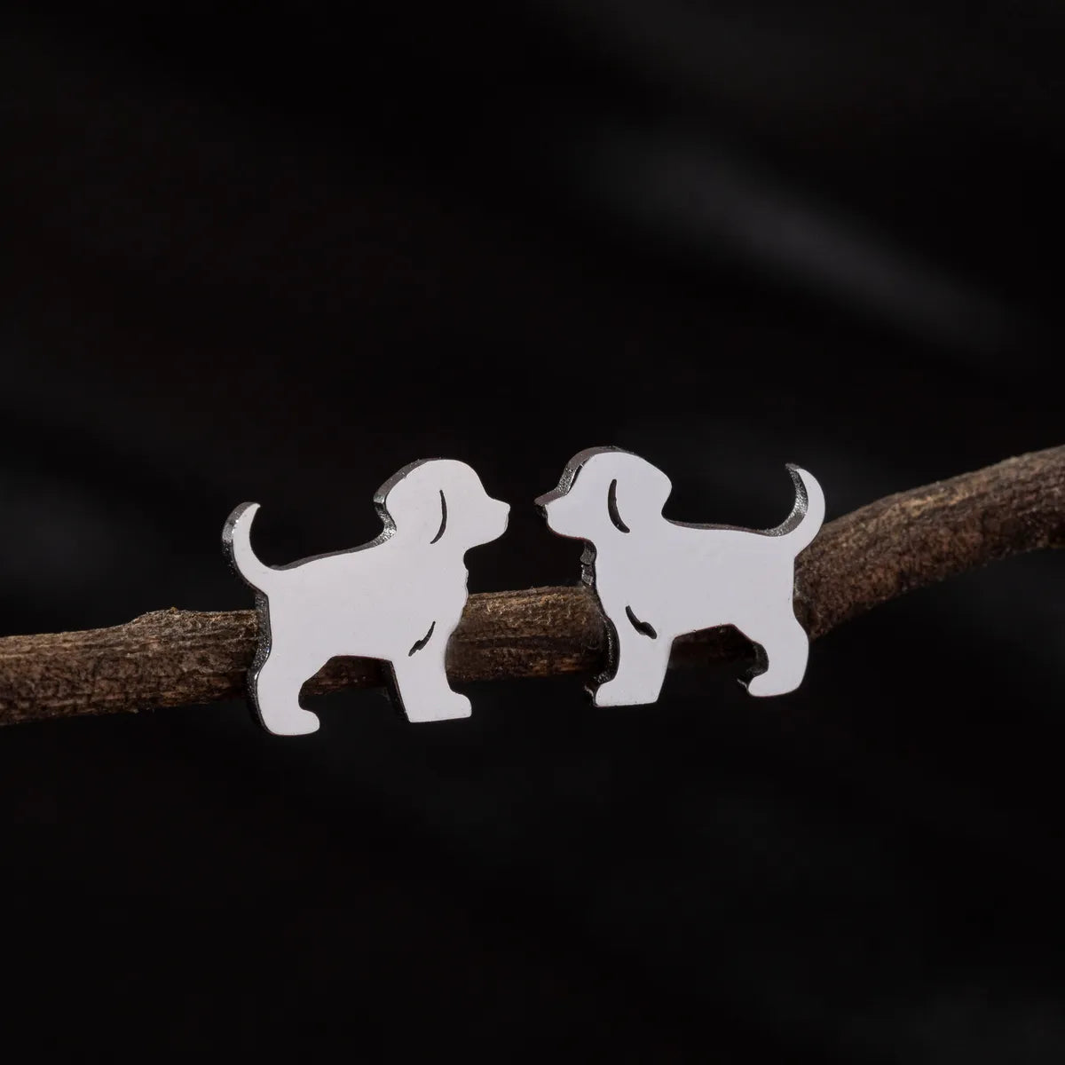 1 Pair Cute Simple Style Dog Cat Irregular Polishing Plating 304 Stainless Steel 18K Gold Plated Ear Studs