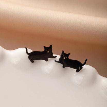 1 Pair Cute Simple Style Dog Cat Irregular Polishing Plating 304 Stainless Steel 18K Gold Plated Ear Studs