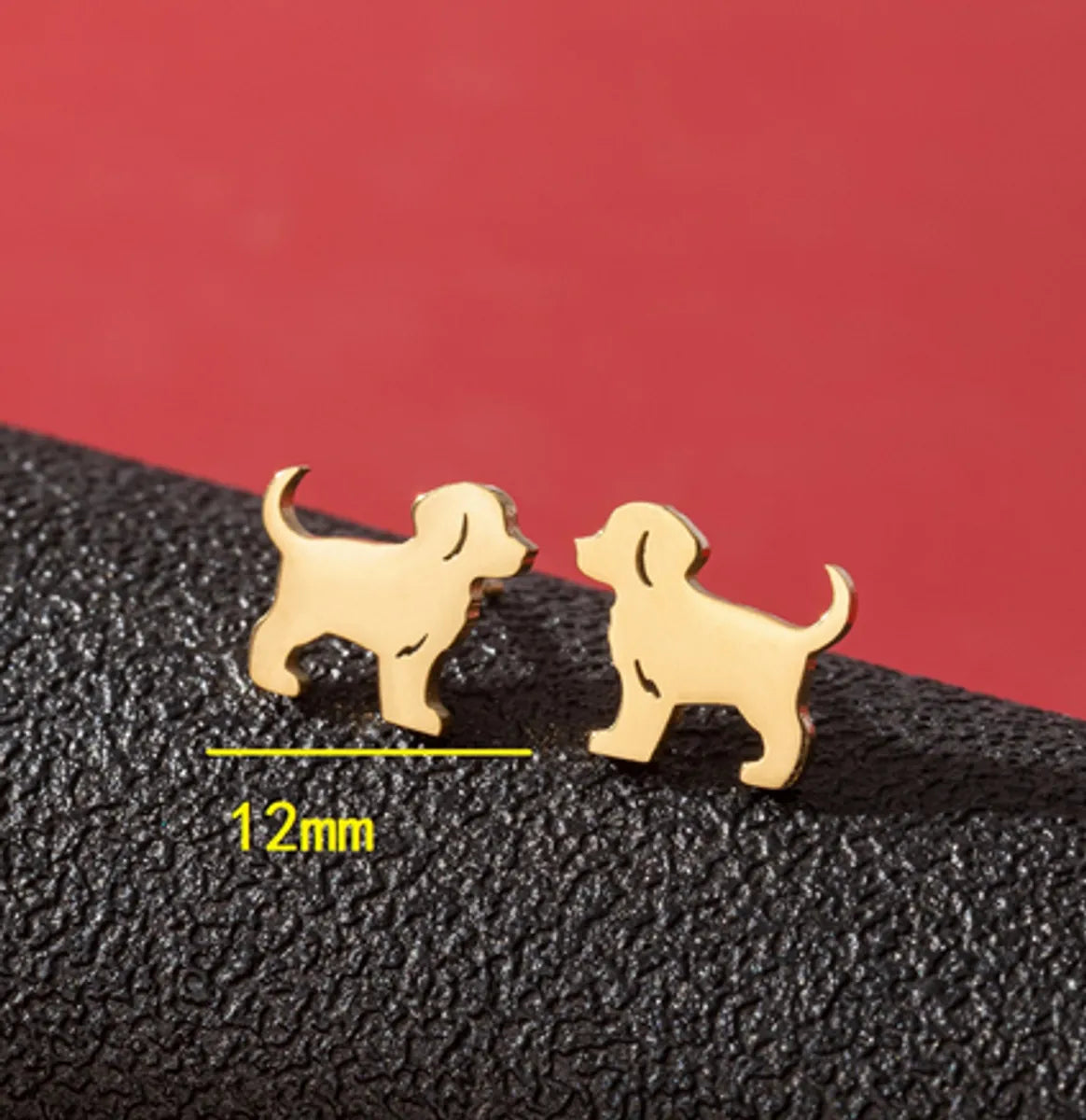 1 Pair Cute Simple Style Dog Cat Irregular Polishing Plating 304 Stainless Steel 18K Gold Plated Ear Studs