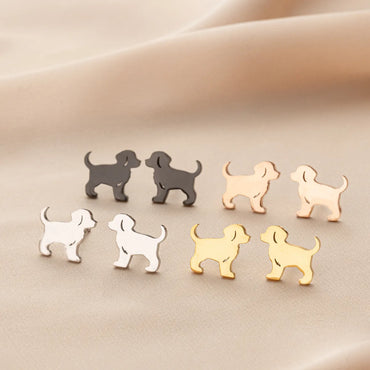 1 Pair Cute Simple Style Dog Cat Irregular Polishing Plating 304 Stainless Steel 18K Gold Plated Ear Studs