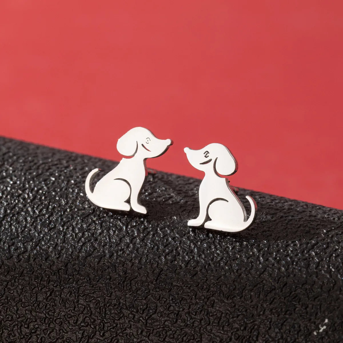 1 Pair Cute Simple Style Dog Polishing 304 Stainless Steel 18K Gold Plated Ear Studs