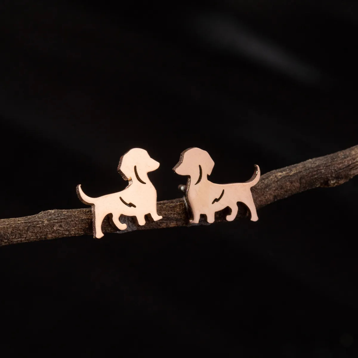 1 Pair Cute Simple Style Dog Polishing 304 Stainless Steel 18K Gold Plated Ear Studs