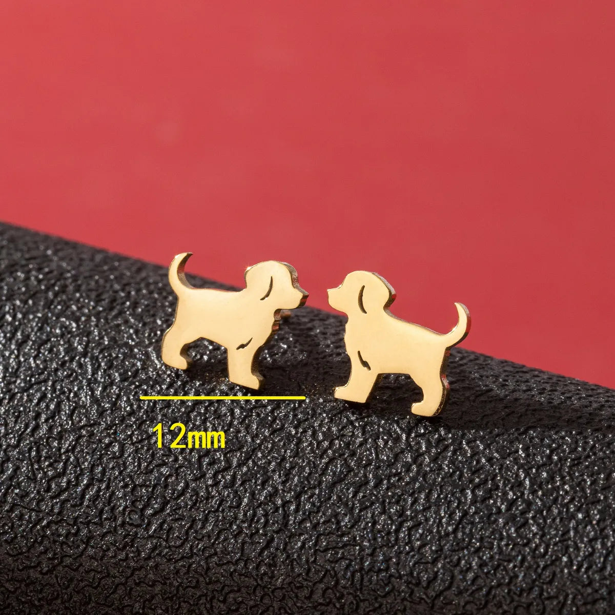 1 Pair Cute Simple Style Dog Polishing 304 Stainless Steel 18K Gold Plated Ear Studs