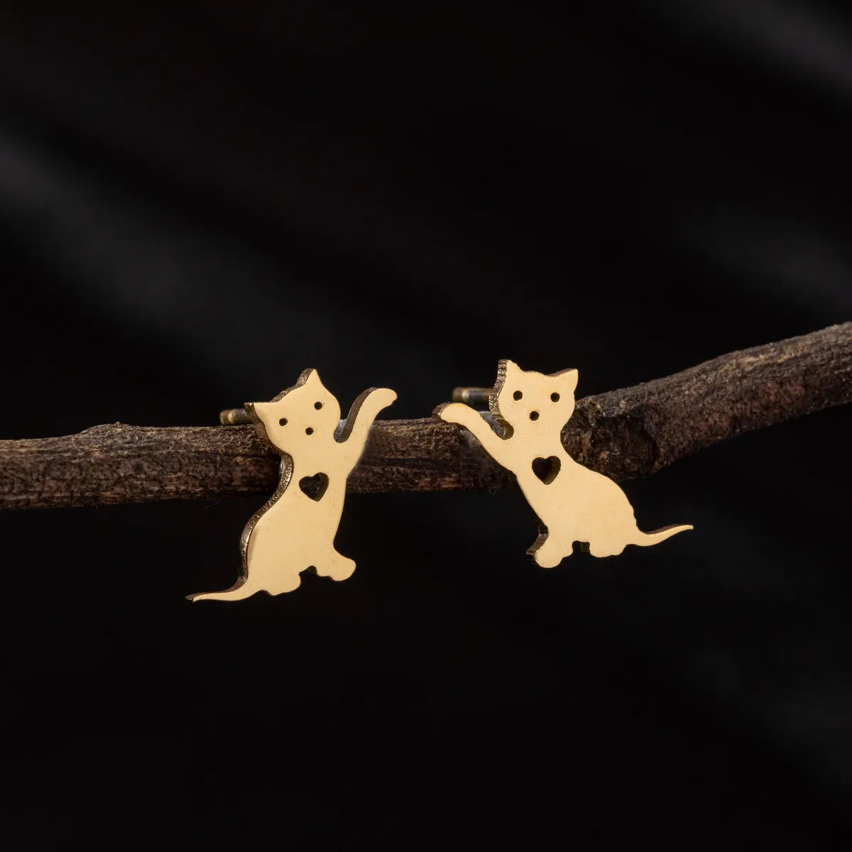 1 Pair Cute Simple Style Dog Polishing 304 Stainless Steel 18K Gold Plated Ear Studs