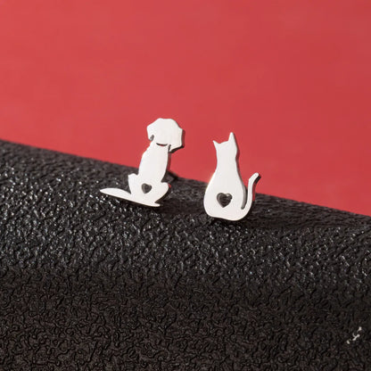 1 Pair Cute Simple Style Dog Polishing 304 Stainless Steel 18K Gold Plated Ear Studs