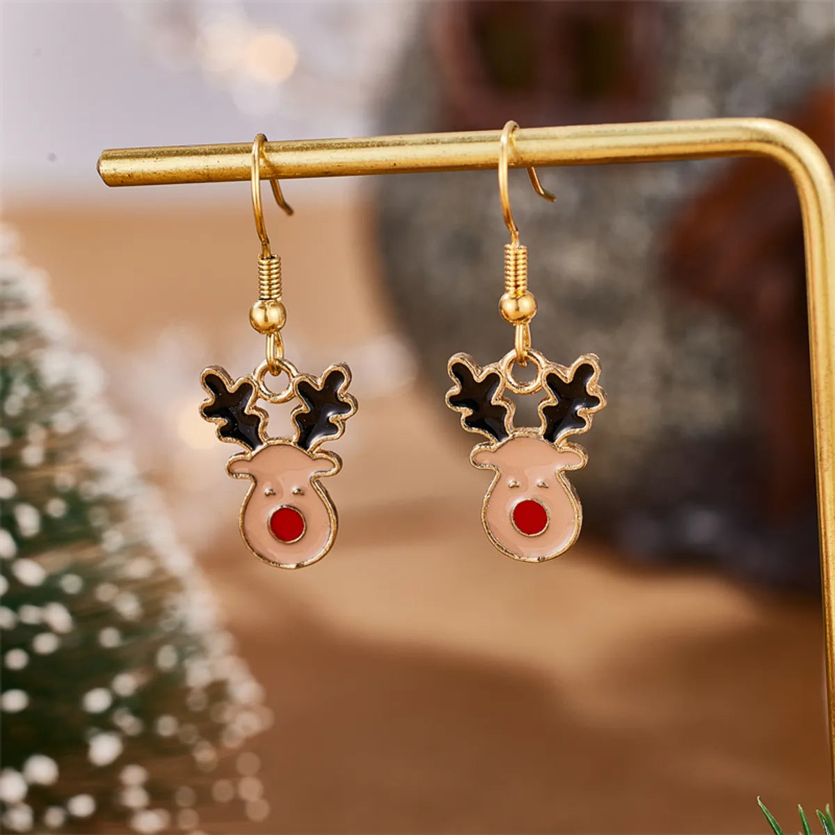 1 Pair Cute Simple Style Elk 304 Stainless Steel 18K Gold Plated Drop Earrings