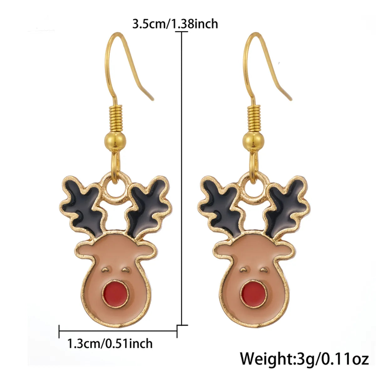 1 Pair Cute Simple Style Elk 304 Stainless Steel 18K Gold Plated Drop Earrings