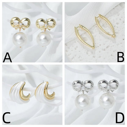 1 Pair Cute Simple Style Geometric Bow Knot Alloy Ear Studs