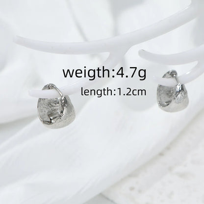 1 Pair Cute Simple Style Geometric Heart Shape Alloy Earrings