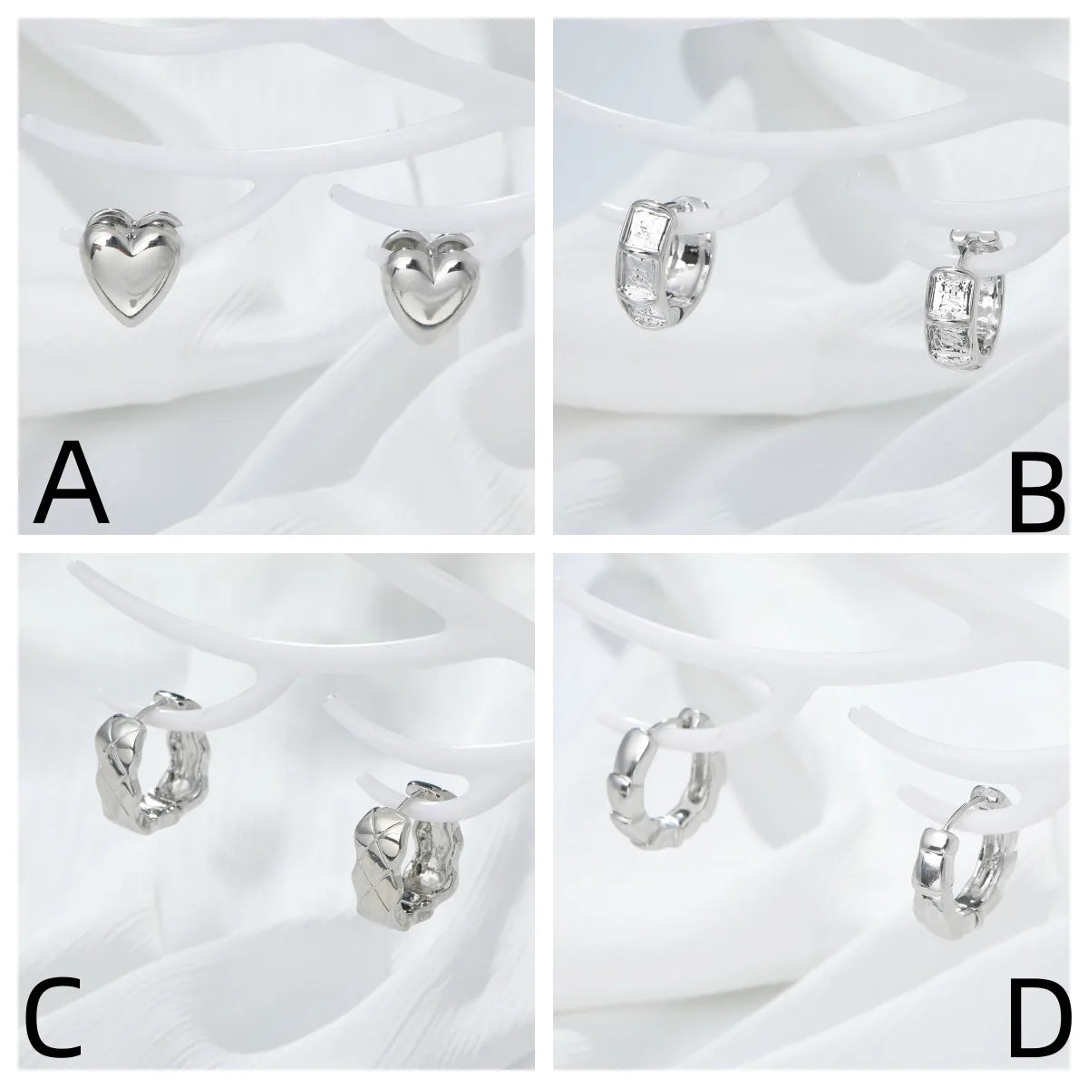 1 Pair Cute Simple Style Geometric Heart Shape Alloy Earrings