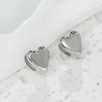 1 Pair Cute Simple Style Geometric Heart Shape Alloy Earrings