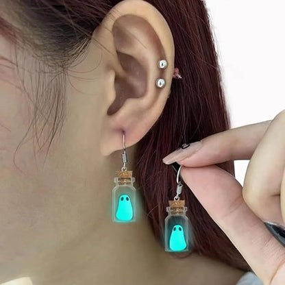 1 Pair Cute Simple Style Ghost Luminous Resin Drop Earrings