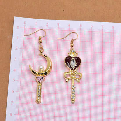 1 Pair Cute Simple Style Heart Shape Inlay Alloy Zircon Drop Earrings