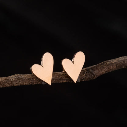 1 Pair Cute Simple Style Heart Shape Polishing 304 Stainless Steel 18K Gold Plated Ear Studs