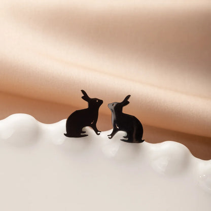 1 Pair Cute Simple Style Rabbit Polishing 304 Stainless Steel 18K Gold Plated Ear Studs