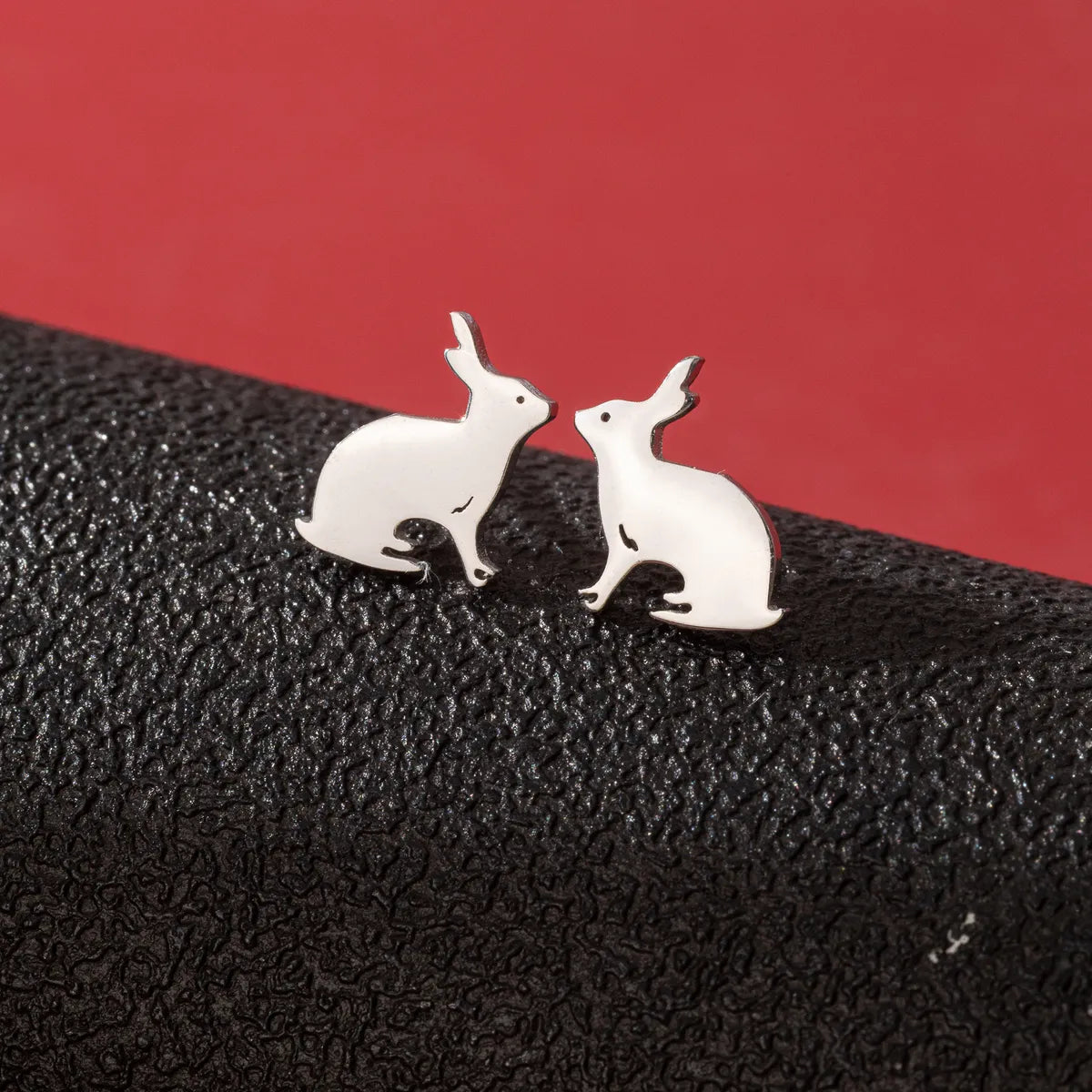 1 Pair Cute Simple Style Rabbit Polishing 304 Stainless Steel 18K Gold Plated Ear Studs