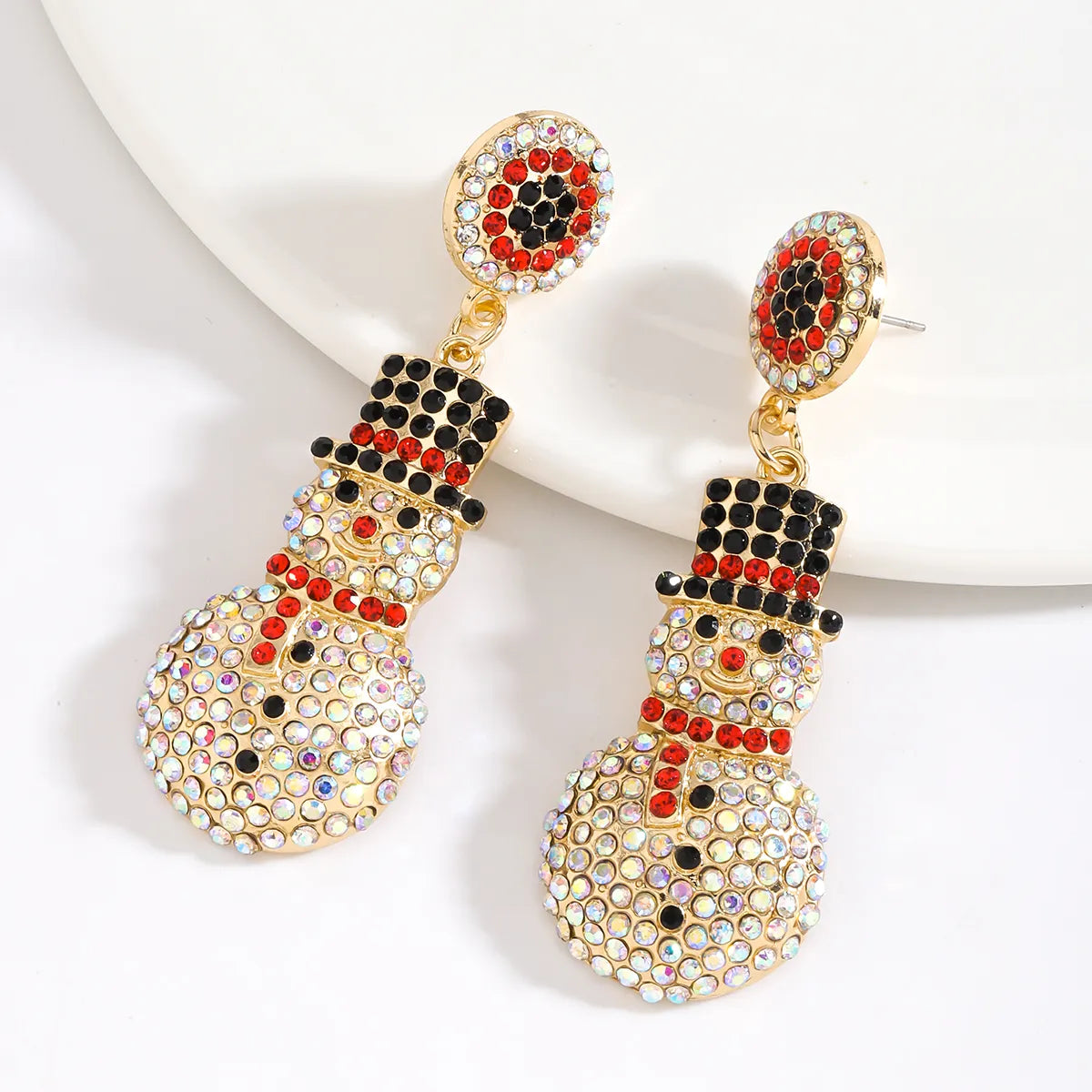 1 Pair Cute Simple Style Snowman Zinc Alloy Drop Earrings